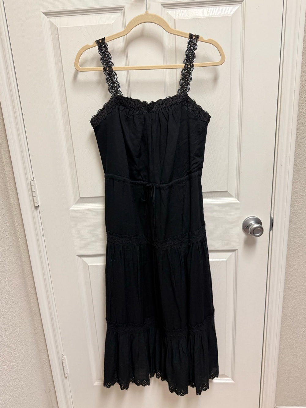 Paige Black Eyelet Midi Dress